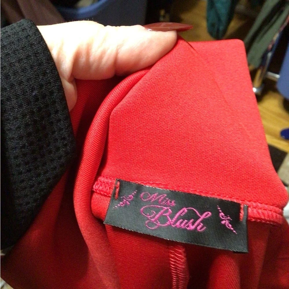 EUC Miss Blush Red Peplum Studded Studs Blazer